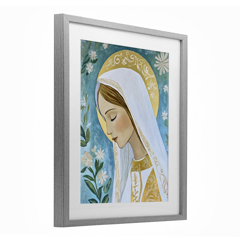 «Blessed Mary Portrait», reproduction encadrée sous verre, design par Franklyn Gregory, H 16 po x l 13 po