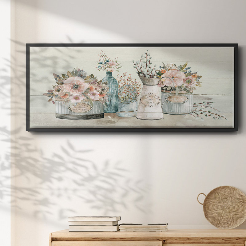 Marché aux fleurs - Toile encadrée, H 20 po x l 50 po