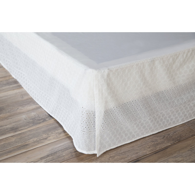 White Eyelet Queen Lace Bed Skirt, Queen