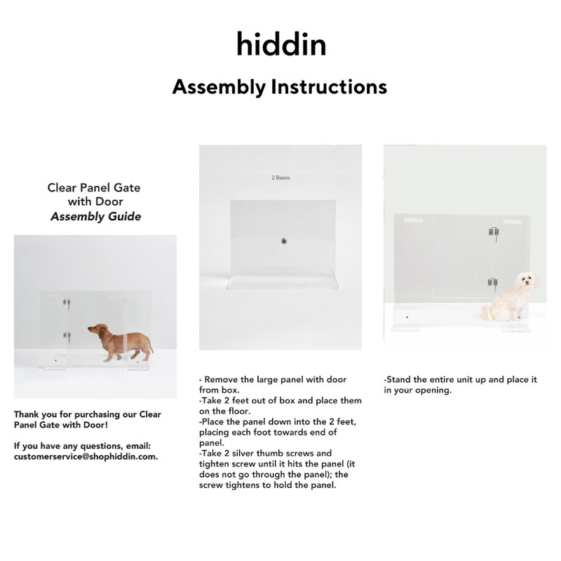Clear Freestanding Pet Gate with Door, 30" W x 30" H
