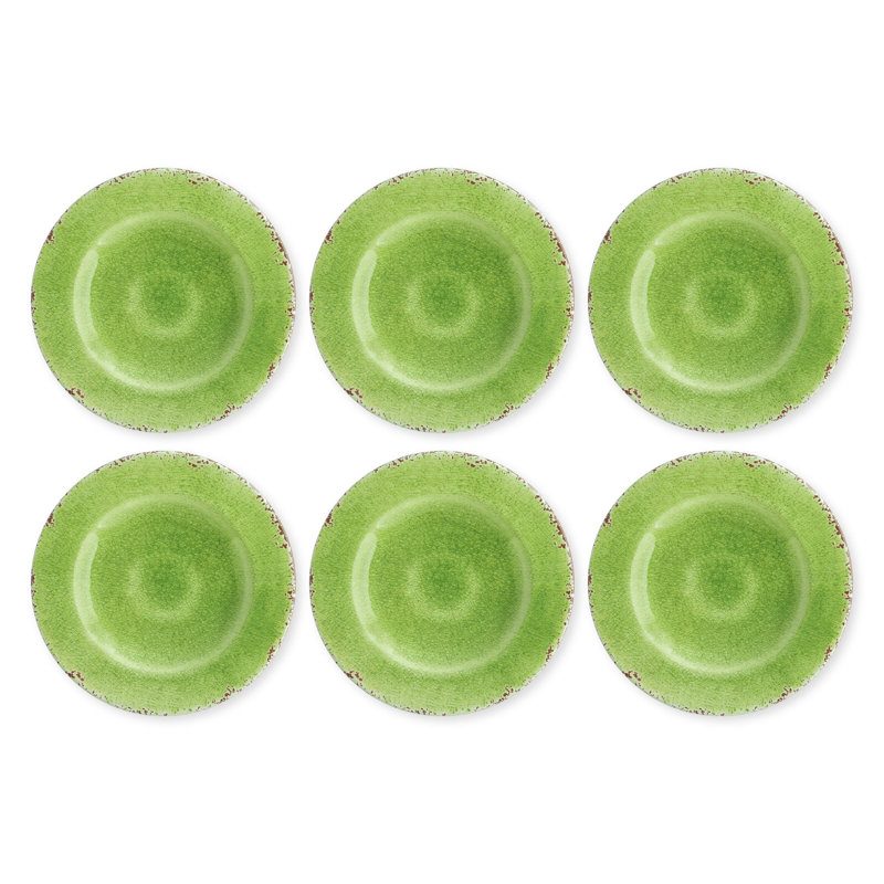 Crackle, 8.75" Plate, Green, Green