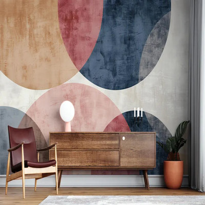 Papier peint abstrait géométrique cercle rétro