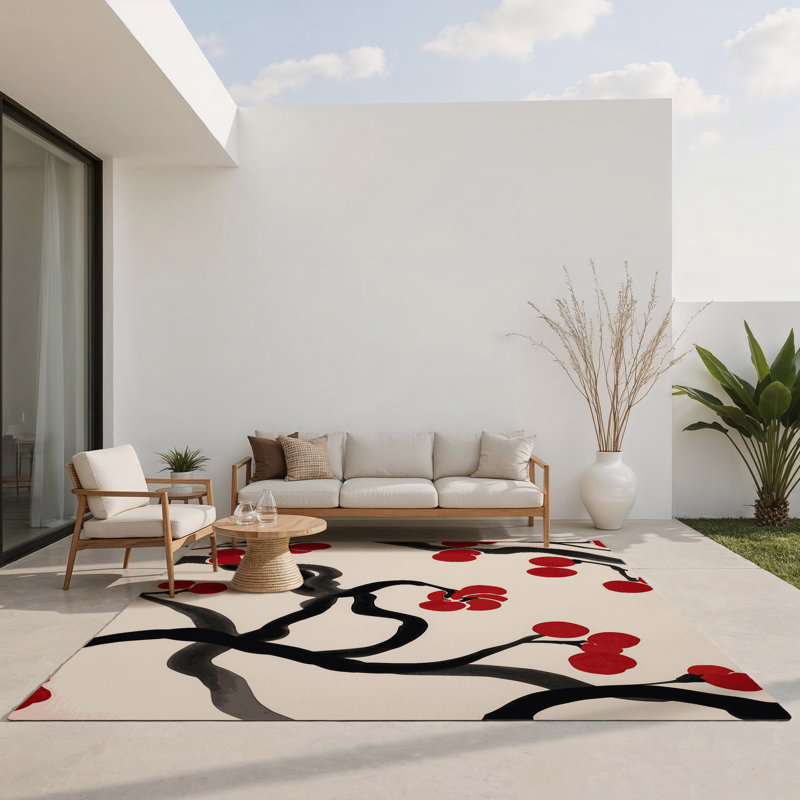 Tapis intérieur et extérieur Wisteria Waves, Rectangle 5 pi x 7 pi