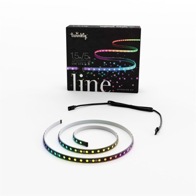 Twinkly Line – Extension Kit App-controlled Adhesive + Magnetic Led Light Strip With Rgb (16 Million Colors) Leds. Extendable. 5 Feet. Black Strip. Indoor Smart Home Decoration Light