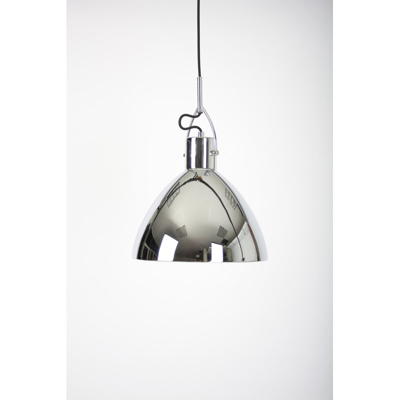Luminaire suspendu en forme de dôme à 1 lumière Krauss, H 10,4 po x l 11,8 po x P 11,8 po, Chrome