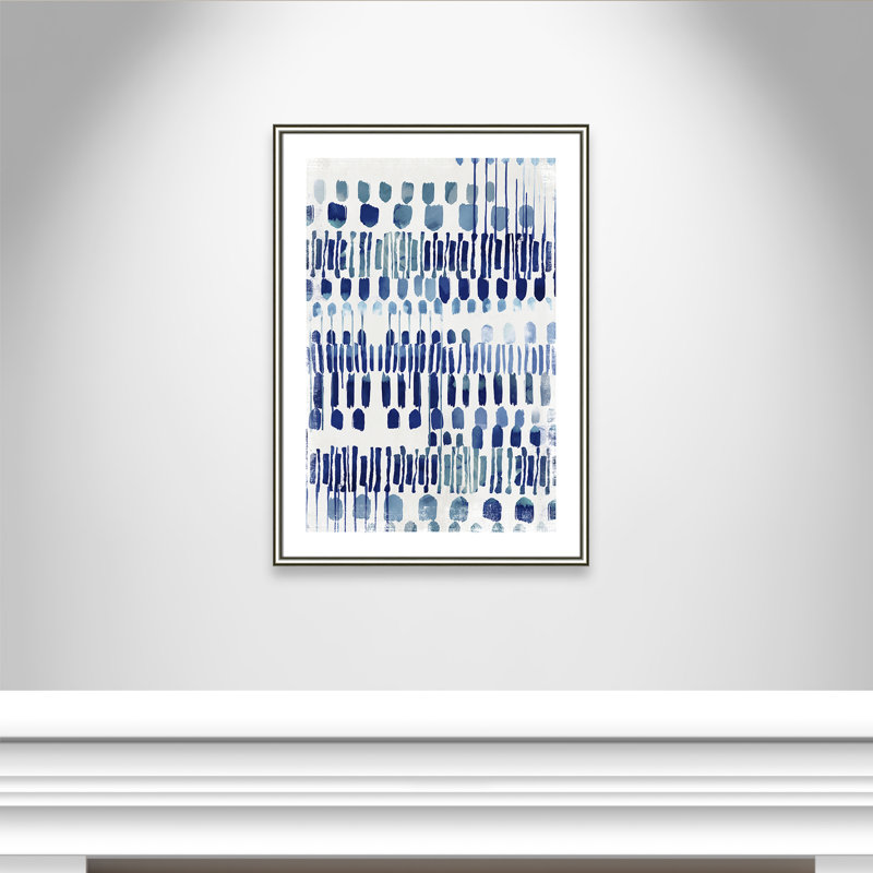 Fynn Continuately I - reproduction d'art, Blanc, Papier avec cadre argenté, H 35,5 po x l 25,5 po x P 0,875 po