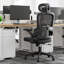Chaise de bureau ergonomique en filet avec support lombaire réglable et accoudoirs rembourrés, pour 5 pi 3 po à 6 pi 6 po-954430932-954430934