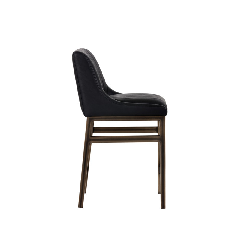 Halden Armless Bar & Counter Stool, Black Seat/ Dark Brown Frame, Counter Stool (26" Seat Height)