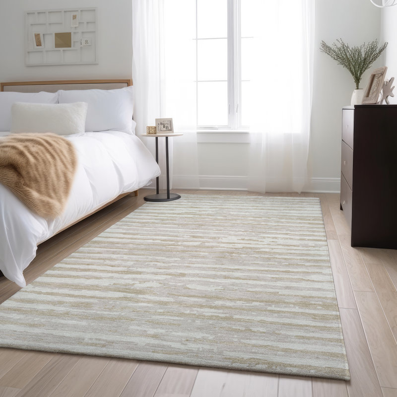 Premium Machine Washable Prisco Ivory Rug, Rectangle 9' x 12'