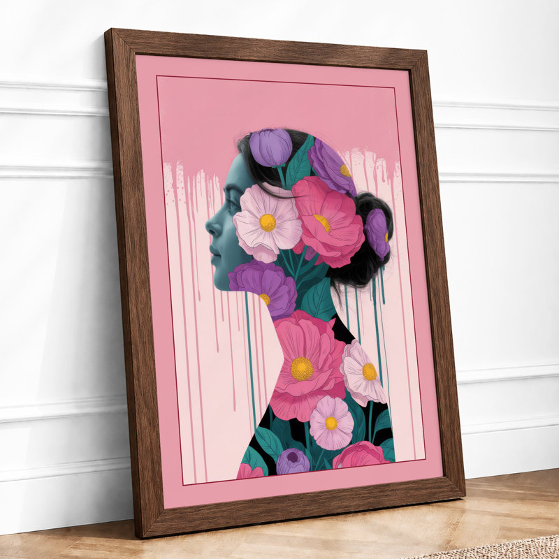 Blooming Mind Botanical - Framed Print, A4 - 29.7 x 21.0 cm, Walnut