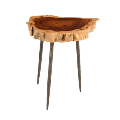 Makha Burled Wood End Table