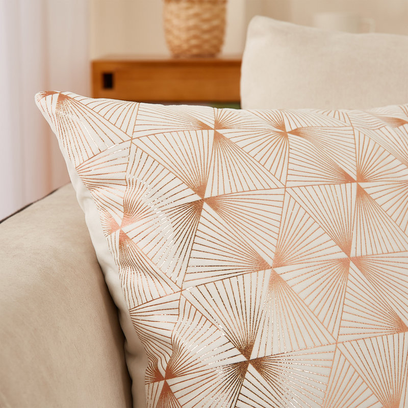 Jeté en velours, Blanc, Housse de coussin seulement - sans insert, 14 po x 20 po