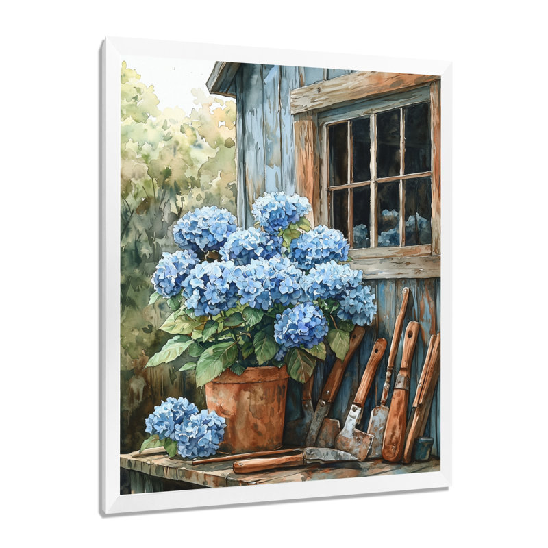 Eberly - Floral Wall Art, H 20 po x l 12 po, Reproduction encadrée sans passe-partout, Blanc