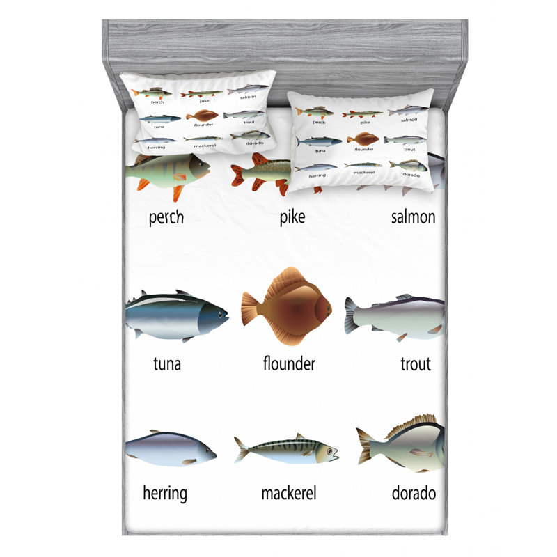 Ensemble de draps en pikes perchoir de poissons et de truite aquatique de flounder