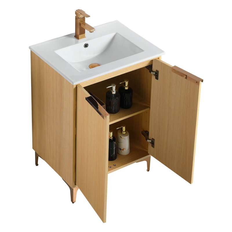 Ensemble de meuble-lavabo simple 24 po Keeter, Or mat
