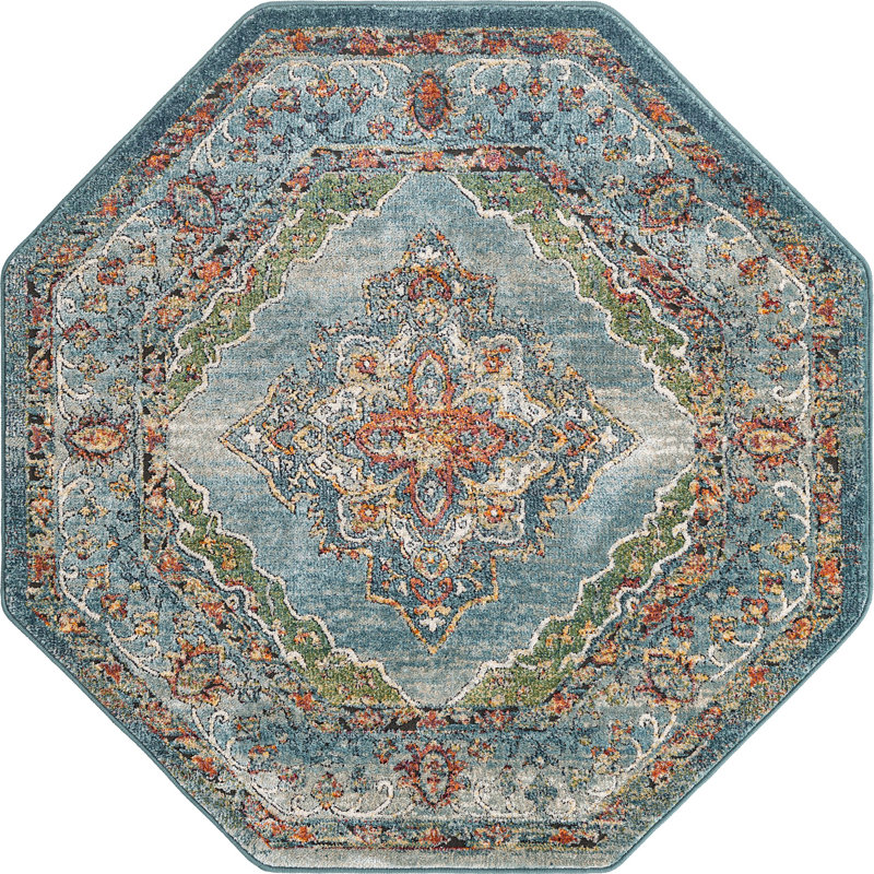 Charian Oriental Indoor Rug, Octagon 5' x 5'