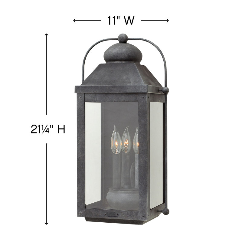 Anchorage 4-Light Outdoor Wall Lantern, Aged Zinc, 3