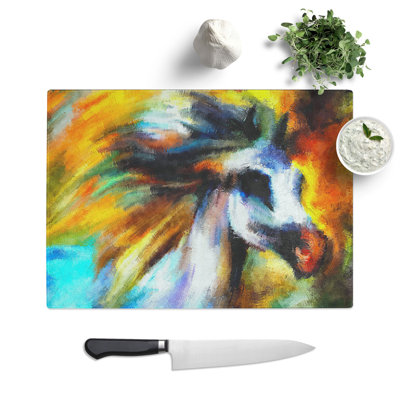 Colourful Horse Painting Chopping Board
