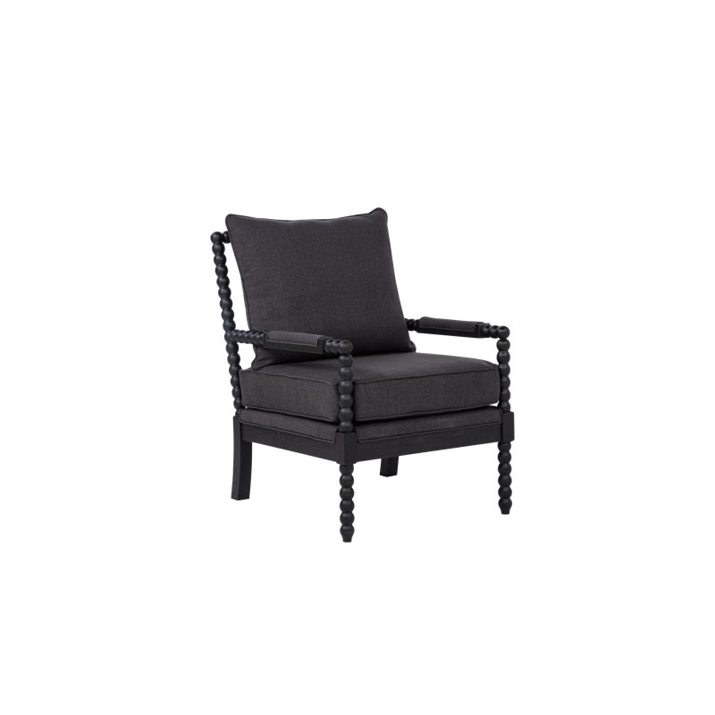 Chaise d'appoint avec cadre en bois tourné et solide, Blanc