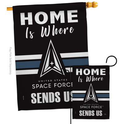 Drapeau de maison en polyester 19 po x 13 po Home Is Where
