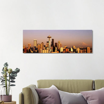 Skyline, Seattle, Washington State, USA by Panoramic Images - Wrapped Canvas Panoramic Gallery-Wrapped Canvas Giclée