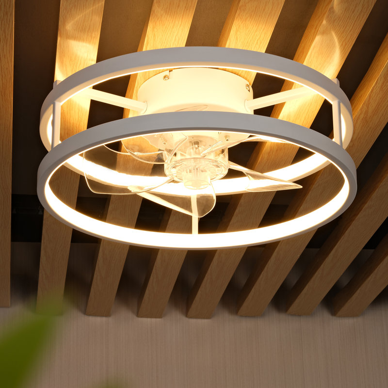 16" Ceiling Fan with LED Lights,Remote Control and App Control Ceiling Fans with Lights., White