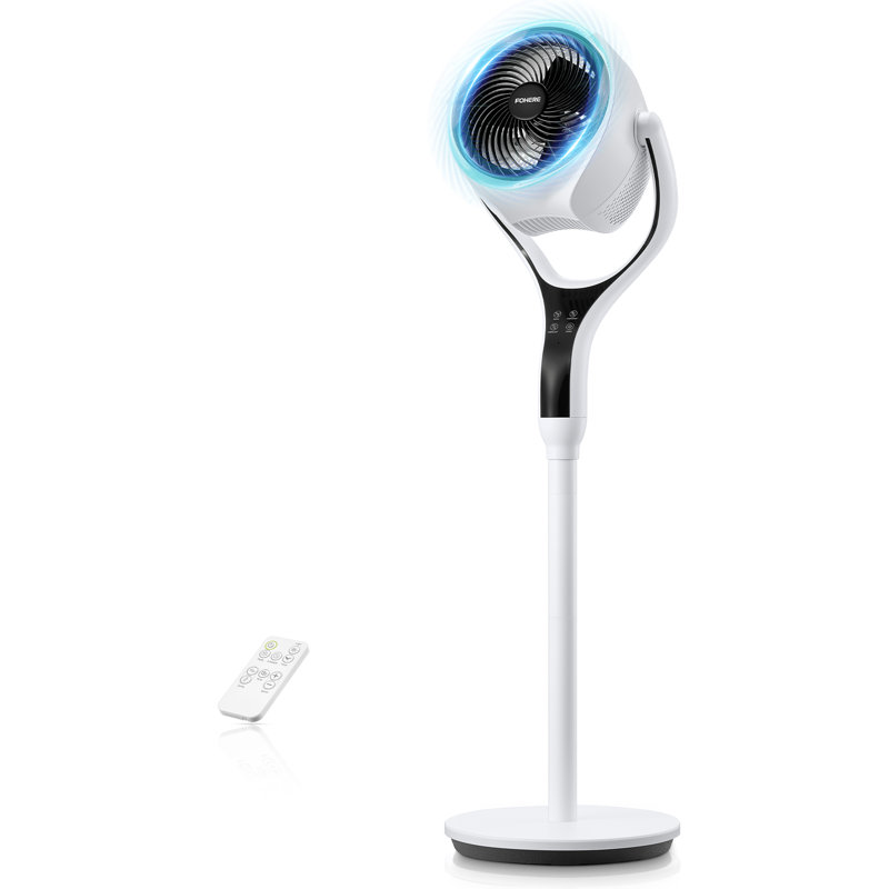 Pedestal Fan For Bedroom, Air Circulator Quiet Floor Fans With 120° Omni-directional Oscillating, 85ft, Remote Control, 12 Speeds, 3 Modes, 12h Timer, Rgb Lights, Standing Fan For Home Office