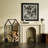 Cantarero 14'' W Metal Log Rack on Wheels with 4 Piece Fireplace Tool Set for Hearth