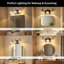 Éclairage pour meuble-lavabo 3 lumières 18 po noir mat et métal avec abat-jour en verre transparent 18 po (ampoules non incluses)-109616273-118588136