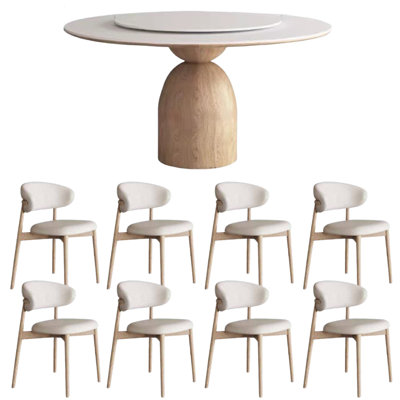 Ensemble de chaises rondes en bois massif