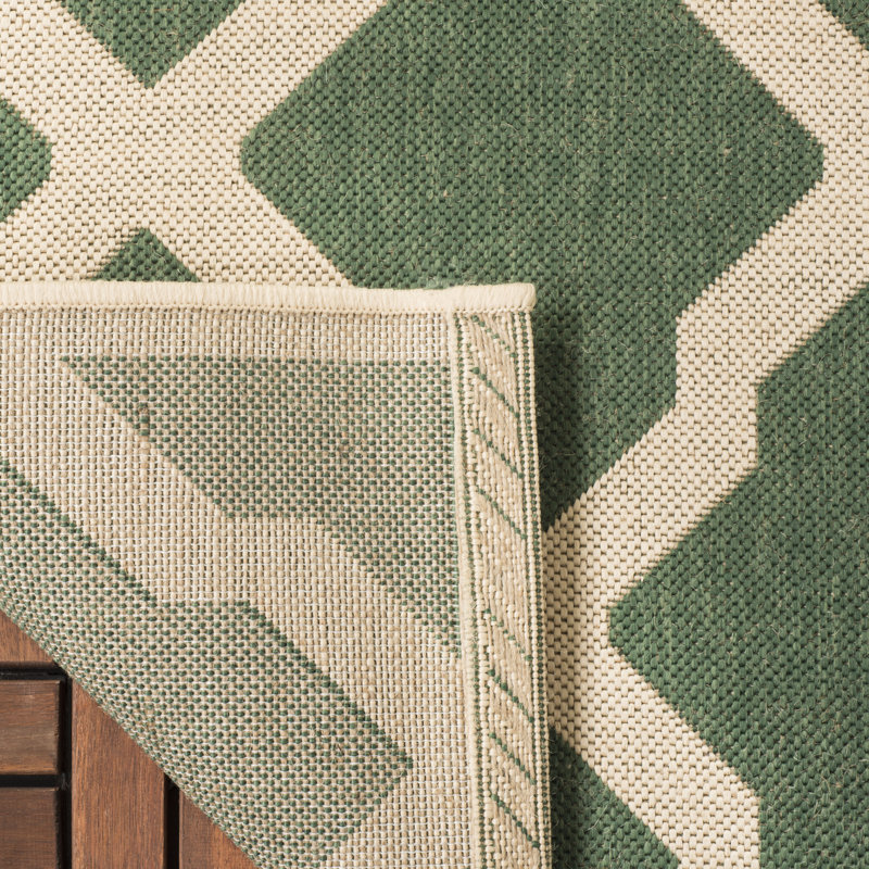 Beach House Performance Geometric Indoor/Outdoor Area Rug, Square 6'7"