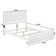 Amear Solid Wood Foundation Bed with Matching Footboard and Built-in USB Charger