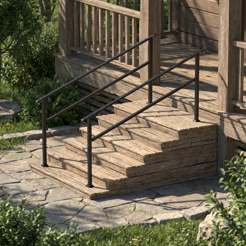 Stair Railing Kit Handrail Flexible Outdoor Deck Hand Rail, 36.8" H x 82.3" W x 3.3" D