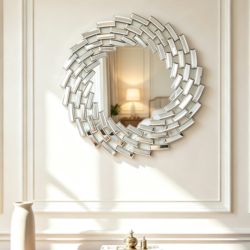 Beveled Frameless Gear Accent Wall Mirror