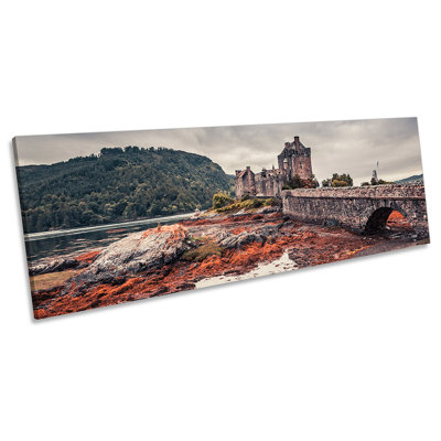 Eilean Donan Castle Highlands 1 Piece Wrapped Canvas Panoramic Wall Art