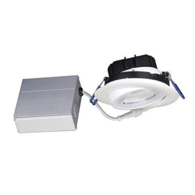 Ensemble de lumières encastrées blanches STRAK à DEL de 3 pouces avec cardan 3000K (blanc chaud), 7 W, 560 Lm, à intensité variable, avec boîte de jonction - ENERGY STAR