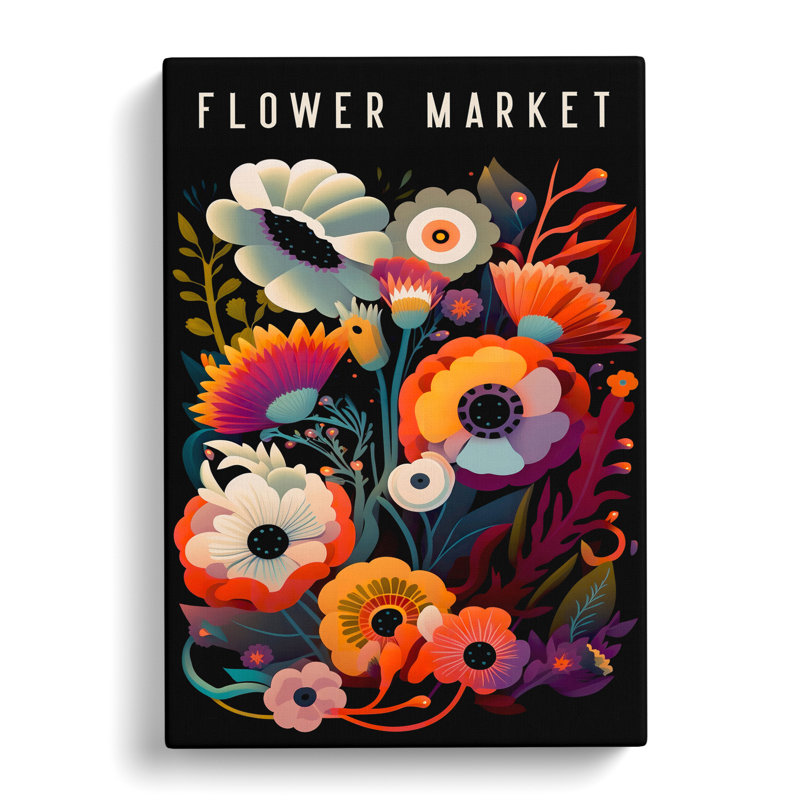 Modern Flower Market Exhibition No.5 - Wrapped Canvas, 50cm H x 35cm W x 3cm D