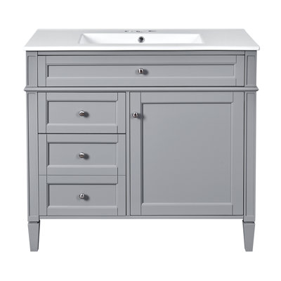 Meuble-lavabo simple 33,78 po avec lavabo supérieur