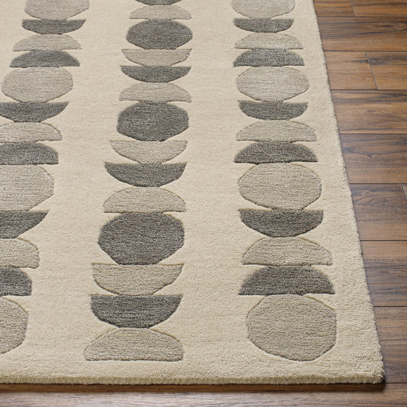 Rectangle Balla Hand Tufted Wool/Viscose Area Rug in Taupe, Rectangle 8' x 10'