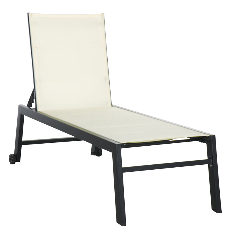 Fauteuil inclinable d'extérieur cinq positions pour terrasse, plage - blanc