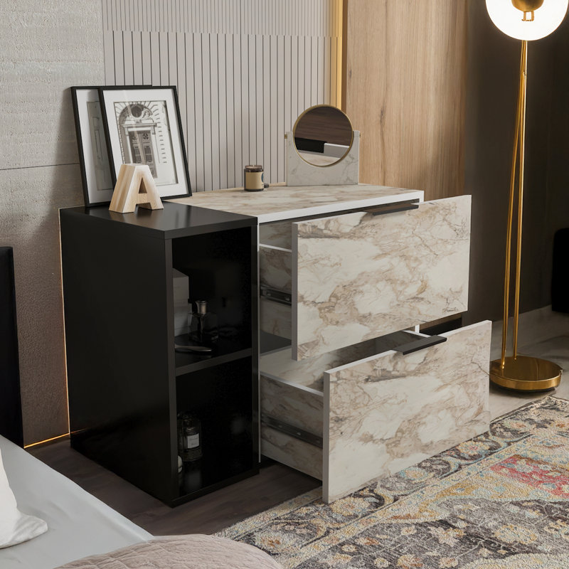 Orpheus 33" Wide Dresser with 2 Drawer, Ephesus/Black