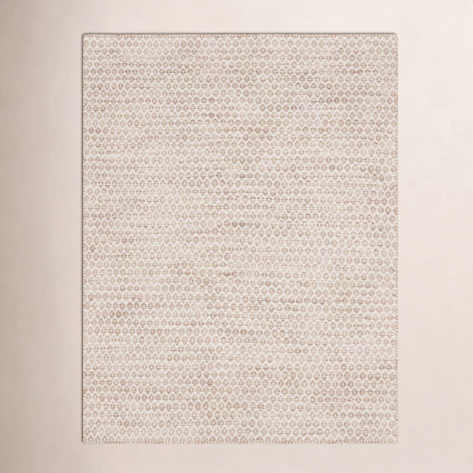 Midford Beige Hand-Woven Geometric Wool Rug, Rectangle 7'10" x 9'10"
