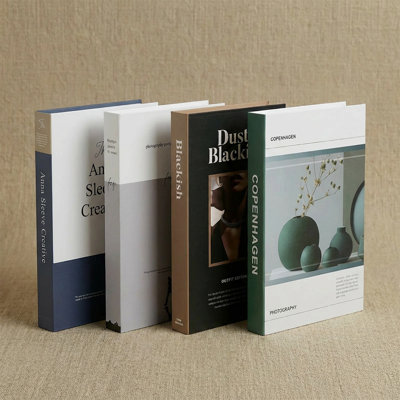 4-piece Modern Minimalist Decorative Books, Neutral Art Faux Coffee Table Books For Home Office Shelf Decor
