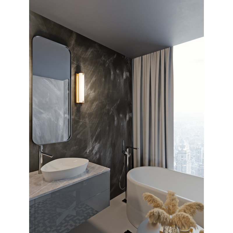 Zaydian LED Flush Mounted Sconce, Satin Brass