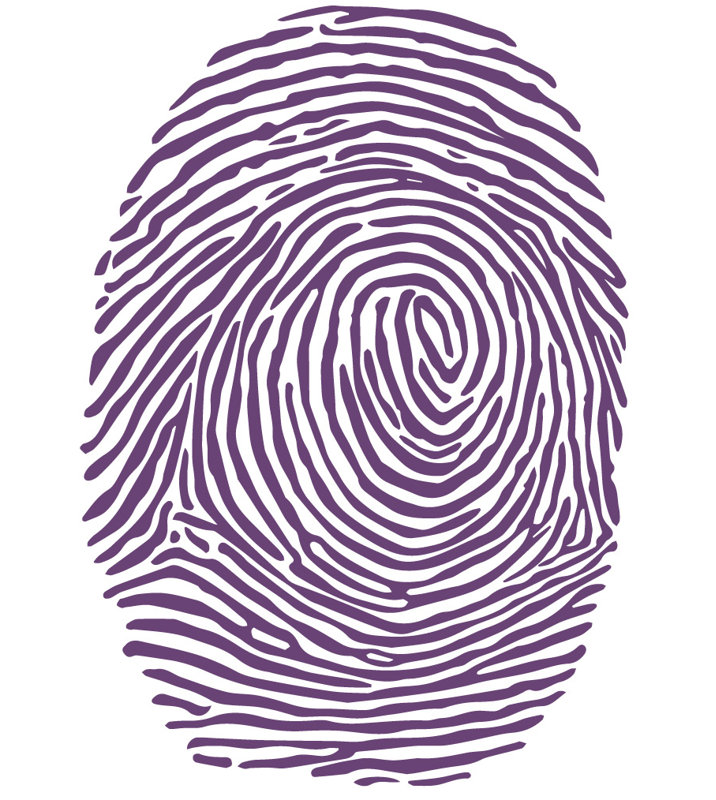 Décalcomanie murale à empreinte digitale, Violet, H 30 po x l 21 po x P 0,01 po
