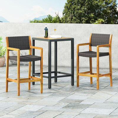 Tabouret en osier et bois Genesee