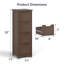 Armoire de salle de bain autoportante à 4 tiroirs, armoire à linge brune-2140418107