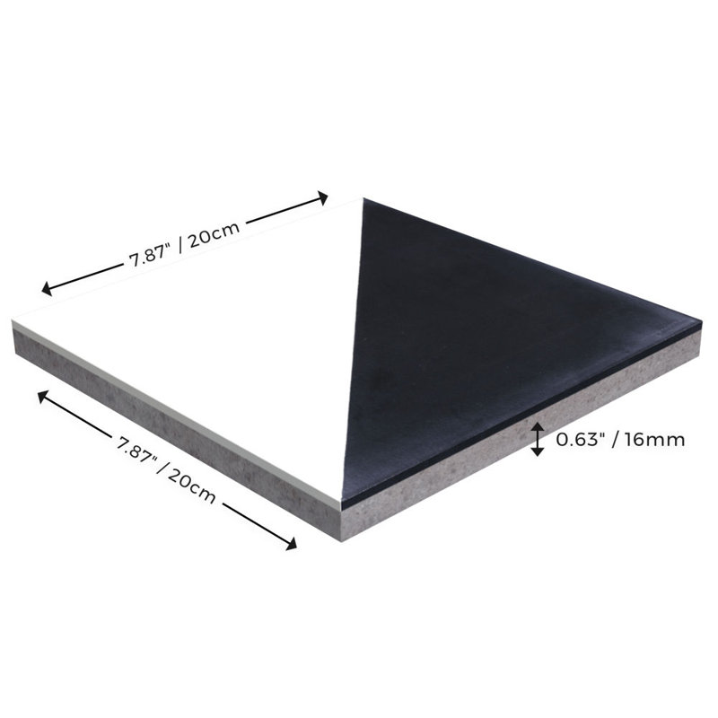 Man Overboard 7.87 in. x 7.87 in. Matte Tile, Black & White