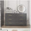 Grande commode 6 tiroirs de couleur noire avec poignée dorée-1087593928