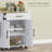 Kitchen Island With Storage, Rolling Kitchen Cart With AC Outlets And USB Ports, Microwave Stand With Towel And Spice Rack-1962112424